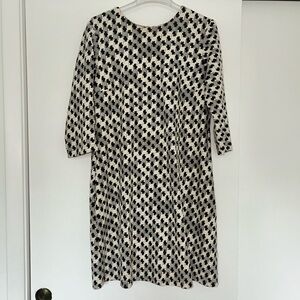 Taylor Black and White A-line 3/4 Sleeve Dress